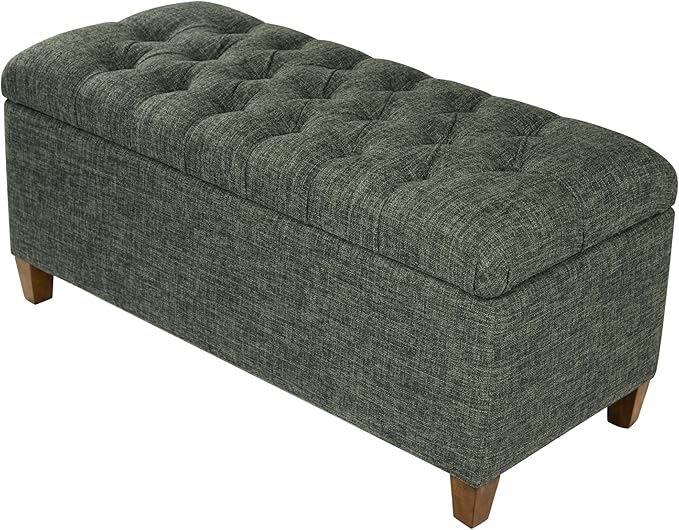 Homepop Home Decor Tufted Ainsley Button Storage Ottoman Bench