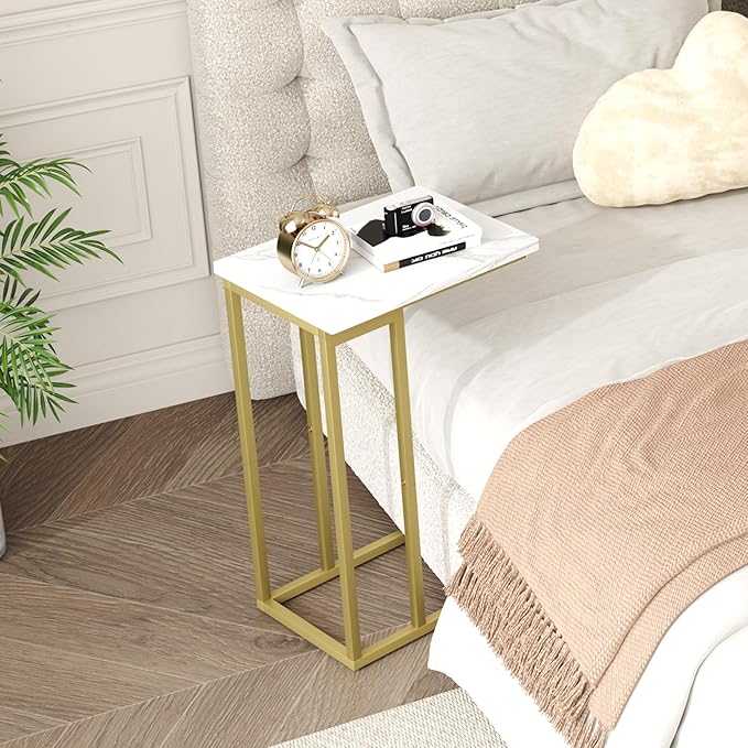 Function Home C Shaped End Table, Small Side Tables