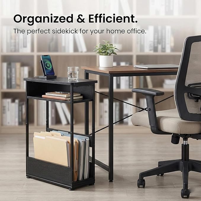 Narrow Side Table, 3-Tier Slim End Table