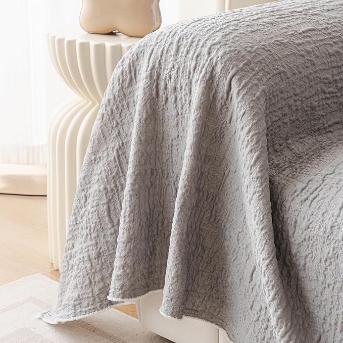 DREAMINGO Bubble Textured Cooling Sofa Cover, Ice Silk Breathable Couch Cover