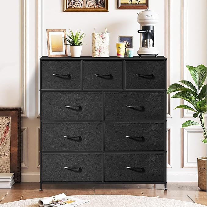9-Drawer Dresser for Bedroom, Anti-Tip Tall Storage Organizer Chest of Drawers