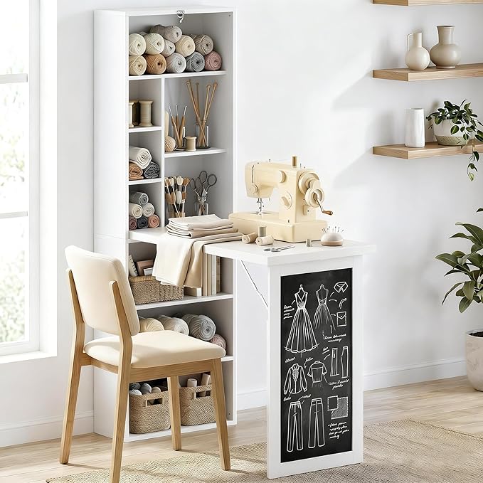 HOMCOM Foldable Convertible Writing Table, Wall Mounted Space-Saving Computer