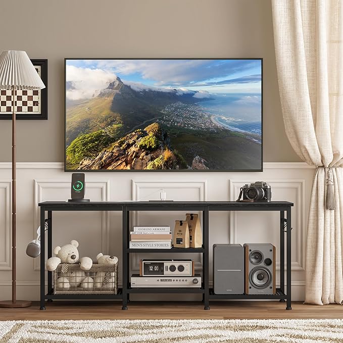 YGEOMER TV Stand for Tvs Up to 55 Inch, Entertainment Center