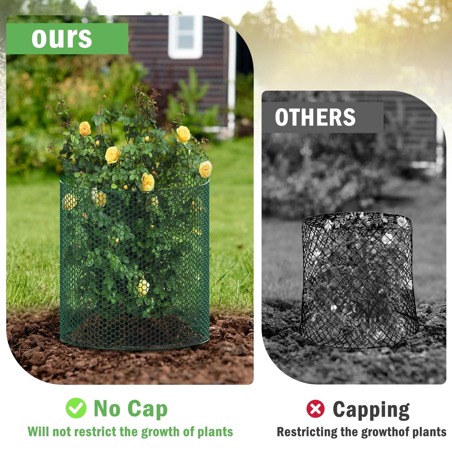 40Ft x 16In Plant Protectors from Animals, Plant Cages for Outdoor Plants, Free-Cut Wire Plant Protector, Plant Cover Chicken Wire Fencing with Ground Stakes & Ties to Keeping Bunny Animals Out