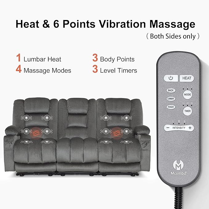MCombo Zero Gravity Power Reclining Sofa
