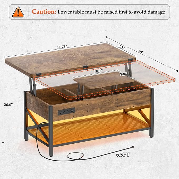 Aheaplus Coffee Table Lift Top