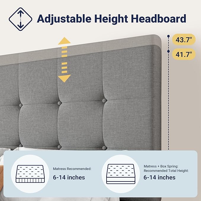 Allewie Upholstered Full Size Platform Bed Frame