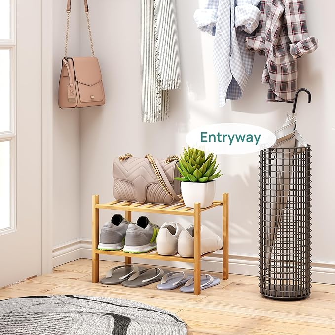 viewcare Small Shoe Rack, 2-Tier Shoe Rack