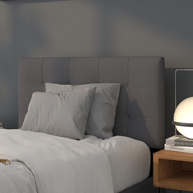 Flash Furniture Bedford Tufted Upholstered Twin Size Headboard in Dark Gray