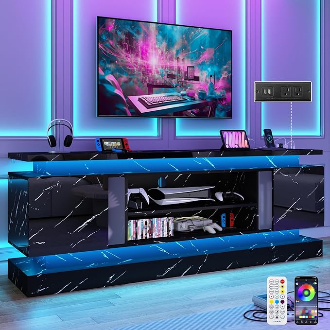 chartustriable 71IN LED TV Stands w/Power Outlet