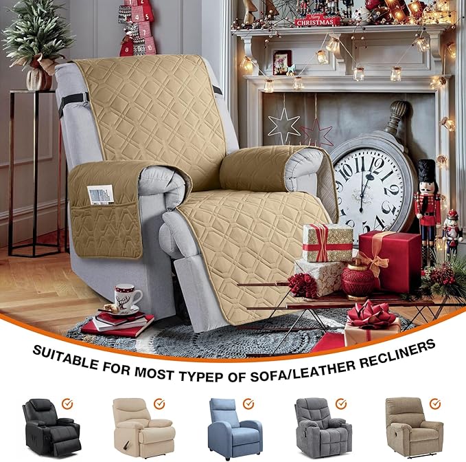 VANSOFY 100% Waterproof Recliner Chair Covers, Recliner Cover Non-Slip Dog