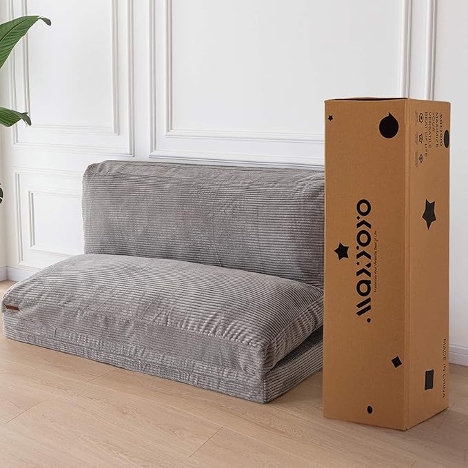 MAXYOYO Folding Sofa Bed, Extra Thick and Long Floor Sofa Convertible Sleeper