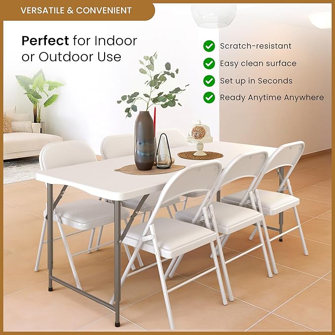 5.5 Feet ADJUSTABLE Foldable Table