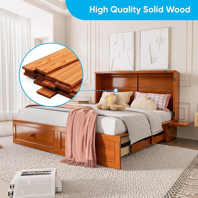 Mjkone Murphy Bed Queen, Cabinet Murphy Bed