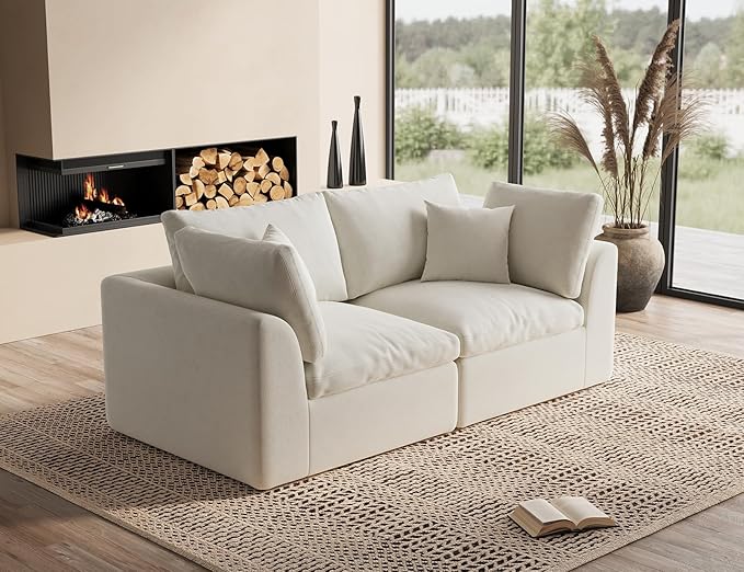 ohllob 78.9" Loveseat Sofa, Cloud Boneless Couches