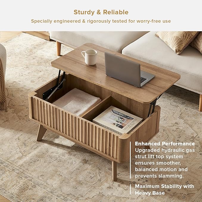 mopio Brooklyn Coffee Table, Lift Top Coffee Tables
