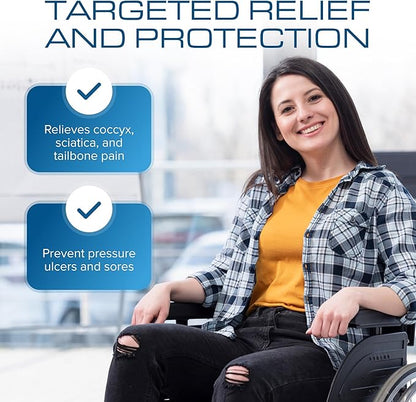 Kölbs Gel Extreme Wheelchair Cushions Seat Cushion, Coccyx, Sciatica & Tailbone Pain Relief Seating Pad Ideal for Office, Kitchen Wheelchairs and Auto, 18 x 18, 3 Inch Thick (Change for dif, Sizes)
