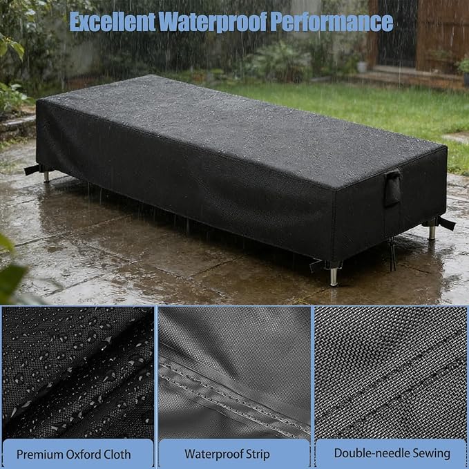 Chaise Lounge Covers, 1 Pack Waterproof Outdoor Lounge Chair Covers