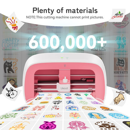 S501 Vinyl Cutter Machine with Built-in Storage, Die Cutting Machine of Multi Material Vinyl, HTV, Cardstock, Paper, Includes Cutting Mat, Black Pen, Weeding Tool, Pink