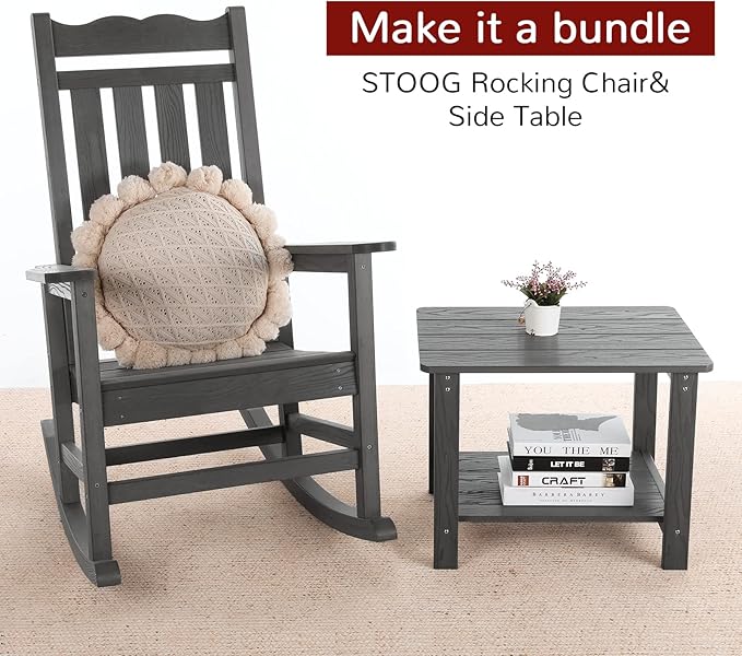 Stoog Outdoor & Indoor Rocking Chair, All-Weather Porch Rocker