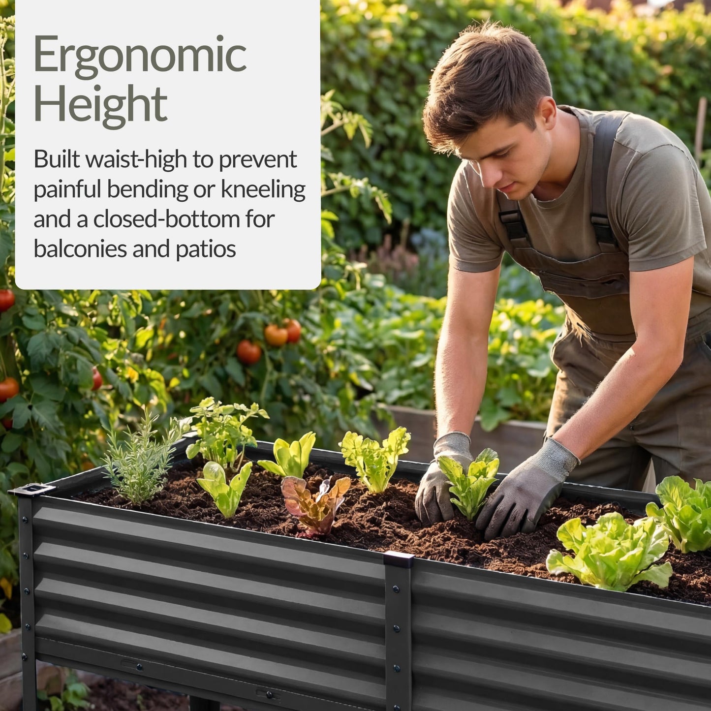Best Choice Products 72x24x30in Non Toxic Galvanized Raised Garden Bed, Metal Elevated Planter Box, Vegetable Garden, 100% Non Toxic Materials - Charcoal