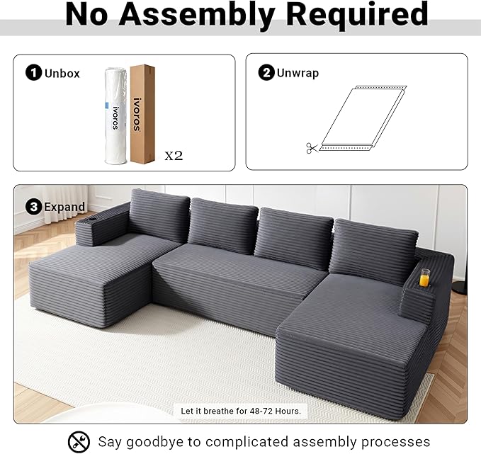 124" Oversized Sectional Couches