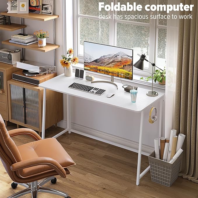 WOHOMO Folding Desk, 47.2" Foldable Computer Desk