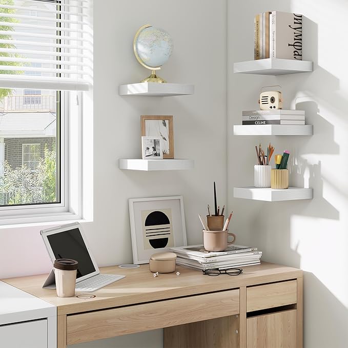 fuqing Floating Shelves for Wall, Wall Mounted Wood Floating Shelf