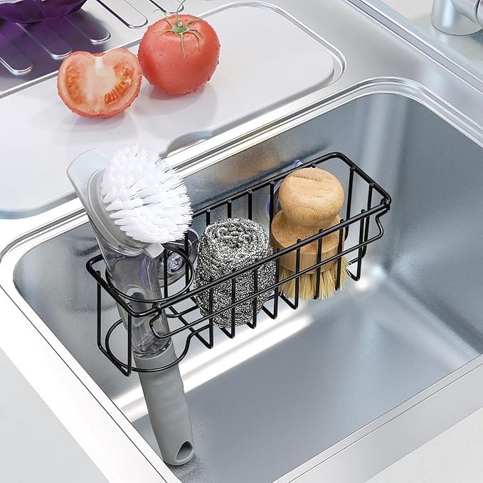 3-In-1 Sponge Holder for Kitchen Sink, 2 Type Suspension Options, Hanging Sink