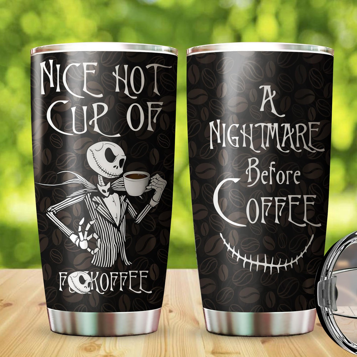 Christmas Gifts for Cartoon Lovers, Nice Hot Cup Of A Nightmare Before Coffee, Jack Nightmare Before Coffee Tumbler with Lid, Skeleton Mug, Christmas Movie Cup, Birthday Gifts for Movie Lovers