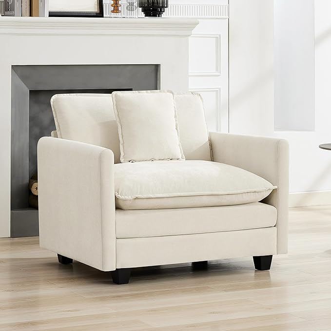 WUTUTUEE 41'' Modern Chenille Oversized Chair, Upholstered Accent Living Room