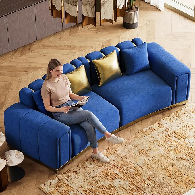 104" Oversized Velvet Chesterfield Couch