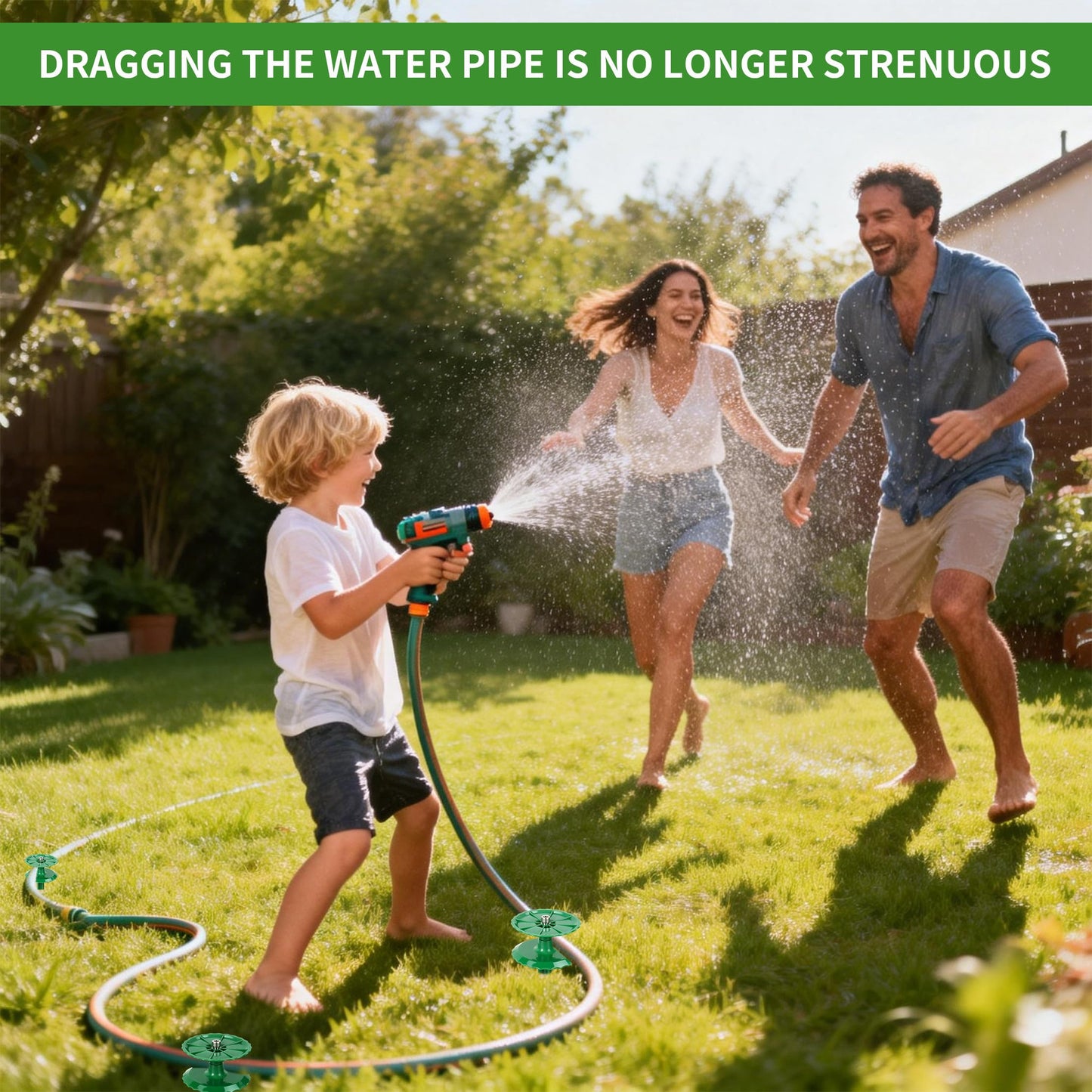 6 Pack 10 Inch Garden Hose Guide Stakes, Upgraded Reinforced Disc, Rotatable Double-Disk Sun Protection Heavy-Duty Plastic Stake, Hose Guard for Yard, Lawn & Flower Bed Landscaping(Green 6Pcs)