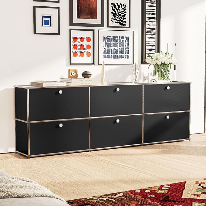Modern Storage Cabinet Sideboard Versatile Free-Standing Organizer Cabinets
