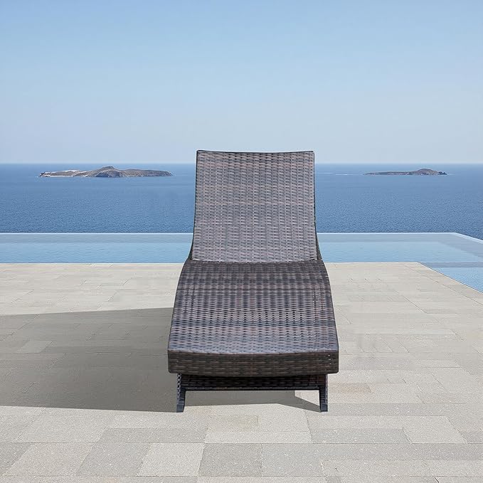 Folding Patio Chaise Lounge, Foldable Long Reclining Patio Seating Chairs