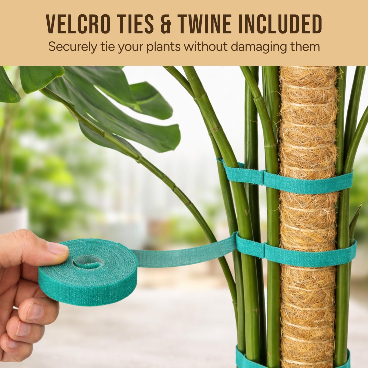 Craft911 Moss Pole Monstera Plant Support – 2 Pack 64” Bendable Moss Pole Monstera Plant Support, Plant Stakes for Indoor Plants, Tall Plant Sticks Support for Climbing Plants