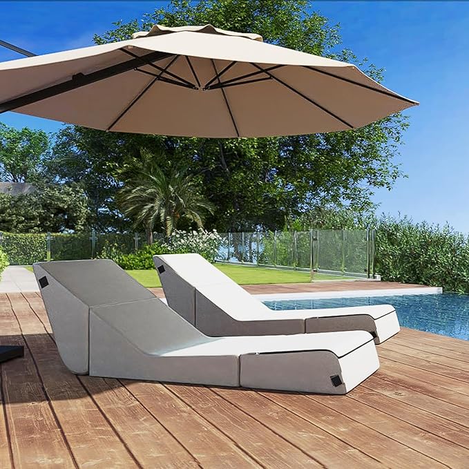 jela Outdoor Sofa, Waterproof Folding Lounge Chair and Sofa, UV Resistant Patio