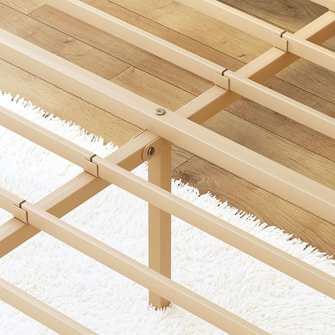 BOSRII 14in High Solid Bamboo Wood Platform Queen Size Bed Frame