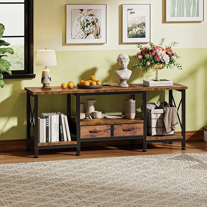 DUMOS 55” TV Stand with Power Outlets, Entertainment Center