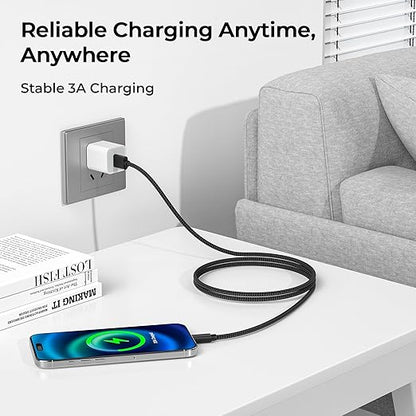 Basesailor for iPad Mini 7 Charger Cable 6.6FT 2 Pack,USB Type C Charging Power Cord for iPad Pro 10th Air 4th 5th Mini 6th,Samsung Galaxy S25 S24 S23 S22 Note 20,Moto Z4 G7 G9 Play,Steam Deck,AirPods