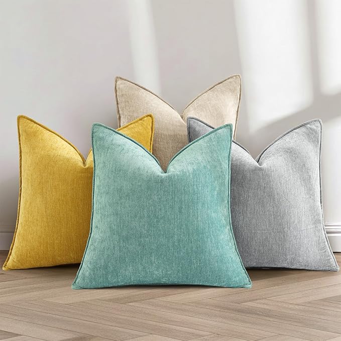 decorUhome Summer Couch Euro Sham Throw Pillow Covers 22x22 Set of 2,