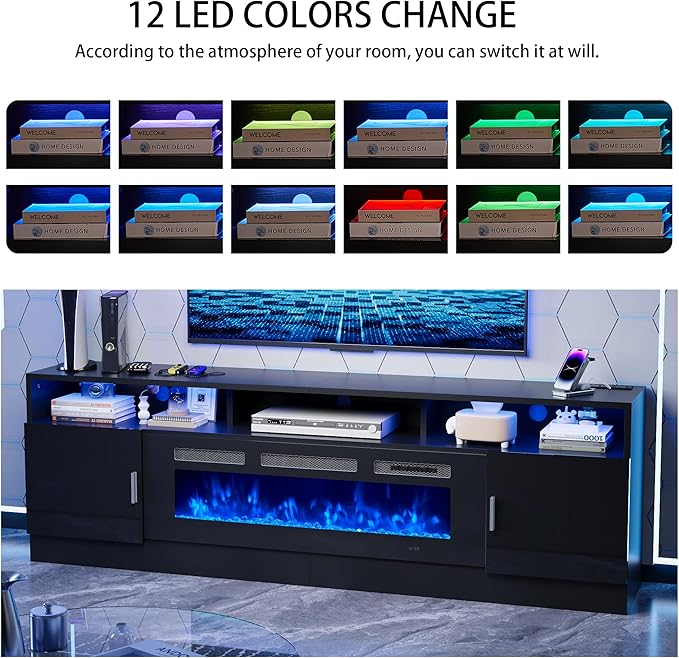 oneinmil 78" Fireplace TV Stand