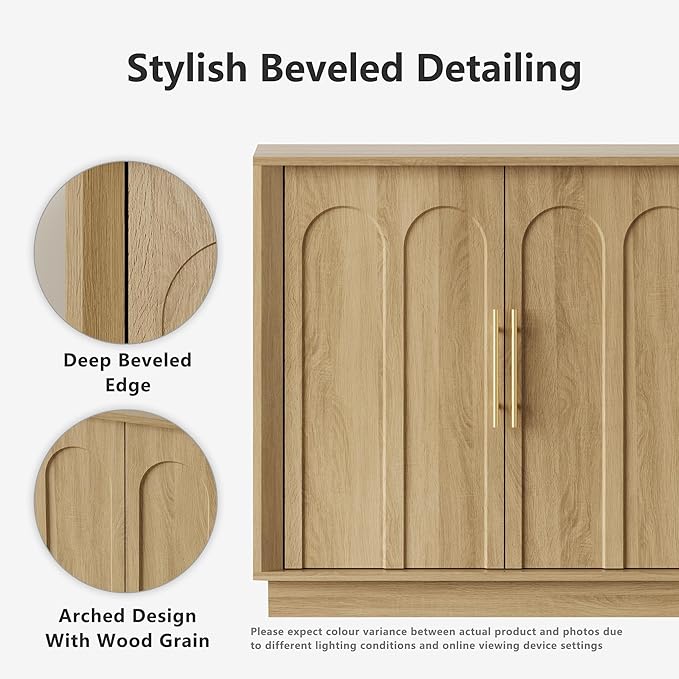 FORTUNETEC Sideboard Buffet Cabinet