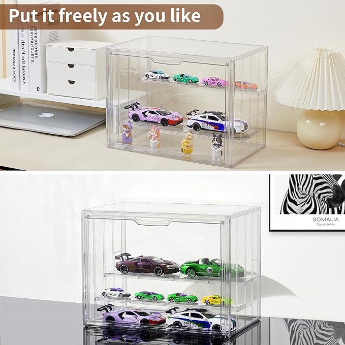Display Case for Collectibles 4 Layer Updated Adjustable Acrylic Display Case