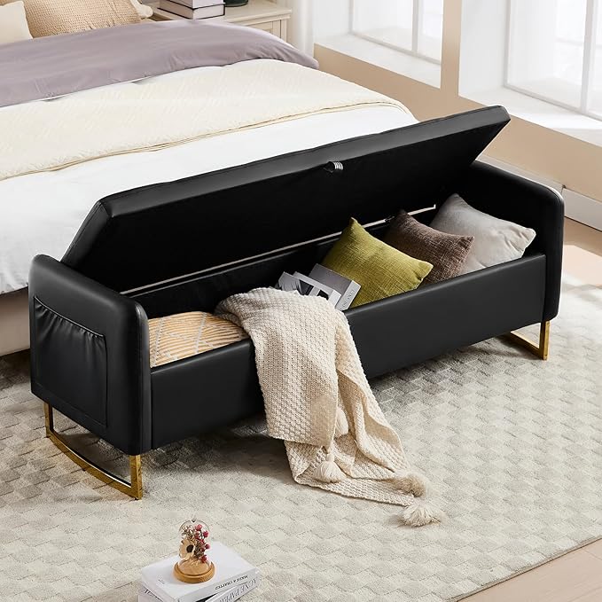 65" End of Bed Storage Bench, Modern Storage Benches