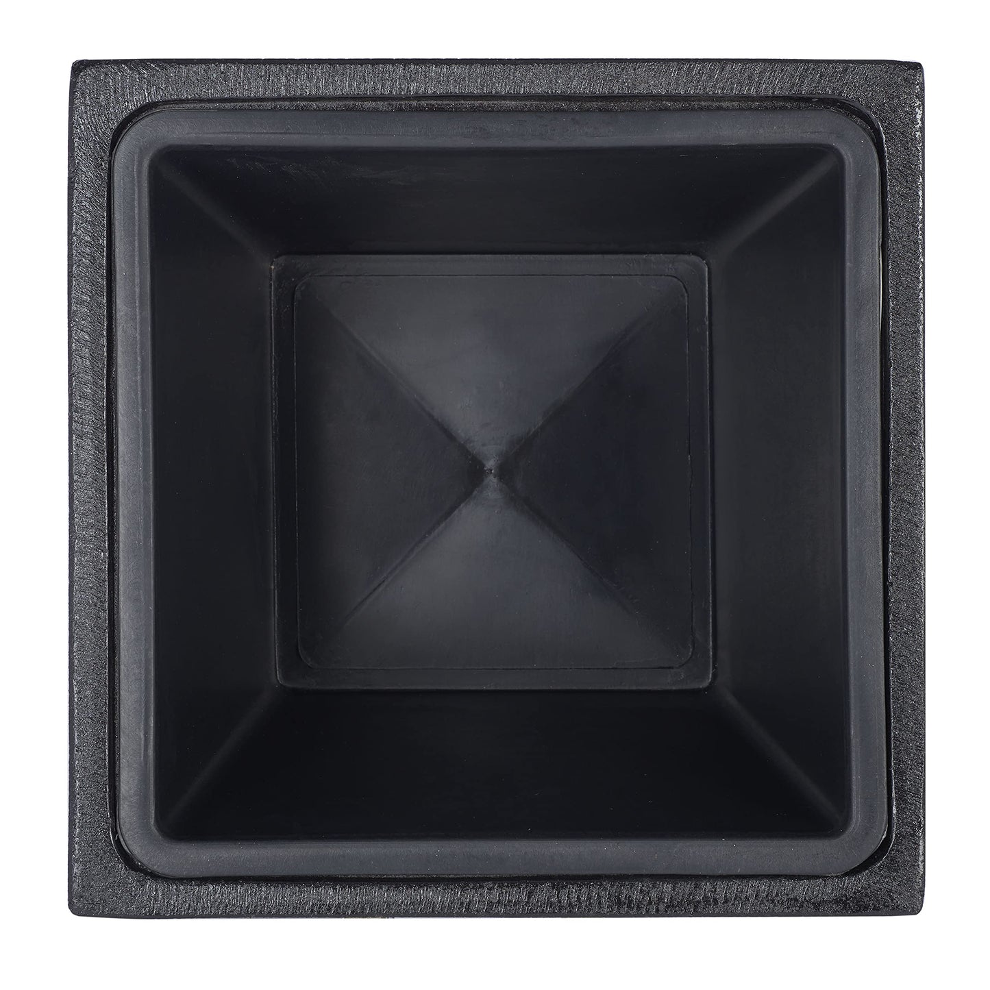 SAFAVIEH Outdoor - Larlen Black Concrete Ficonstone Planter Pot, Frost Resistant Modern Cube Planter for Patio, Deck, Garden, No Drainage, 12.9" W x 12.9" D x 12.9" H (PAT1520A)