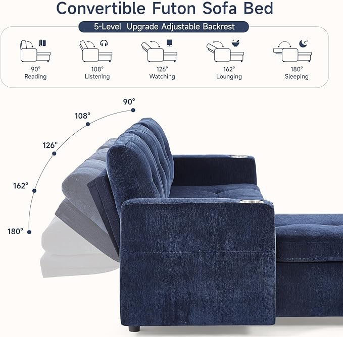 ONBRILL Sleeper Sofa, Pull Out Couch Bed