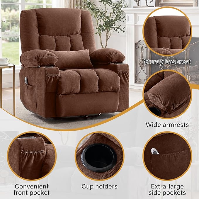 Swivel Recliner Chair for Adults