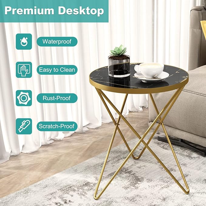 HLR Modern Round Side Table, End Table
