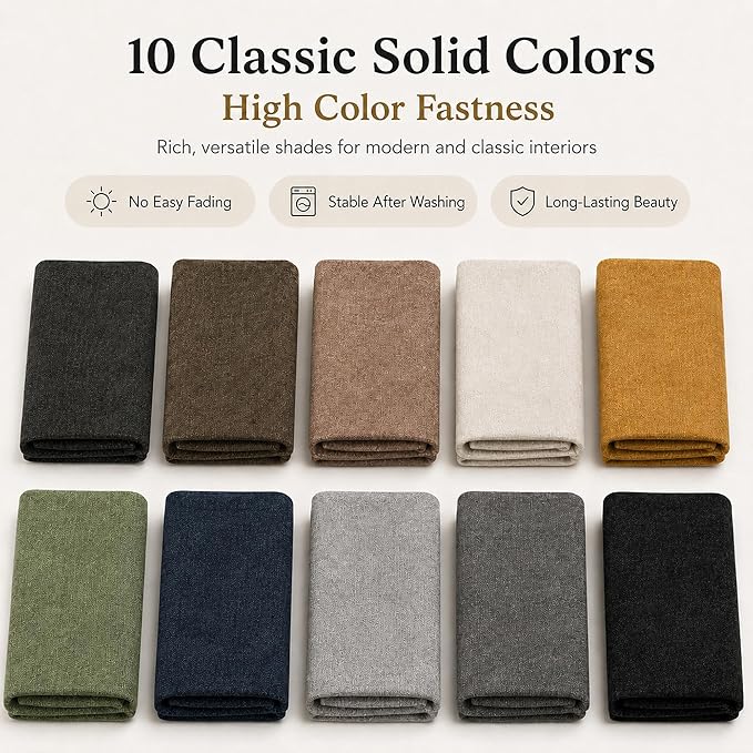 Mini Chenille Linen Blend Upholstery Fabric by the Yard, 57 Inch Wide Soft